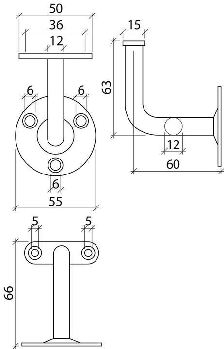 Actual product image Webi Handrail supports (Steel)