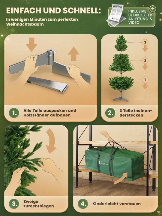 Produktbild Artitree Weihnachtsbaum 150 cm mit FSC-Holzständer (150 cm)