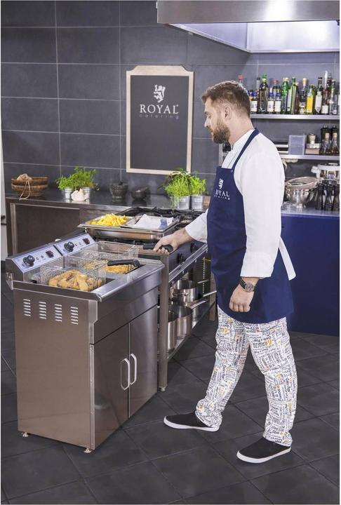Produktbild Royal Catering Fritteuse Friteuse Fritöse Edelstahl Pommes Frittöse Öl Starkstrom 6000W Doppel