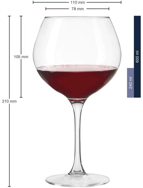 Actual product image Leonardo Red wine glass Ciao, Burgundy 630 ml, 6 pieces, Transparent (66 cl, 6 Glasses, Red wine glasses)