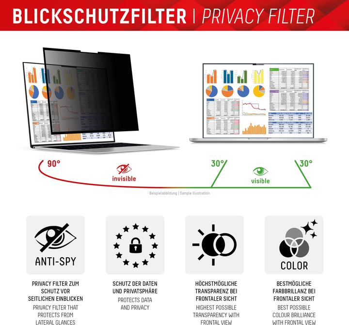 Actual product image Displex Privacy Safe randlos, Laptop Blickschutzfilter (14", 16 : 10)