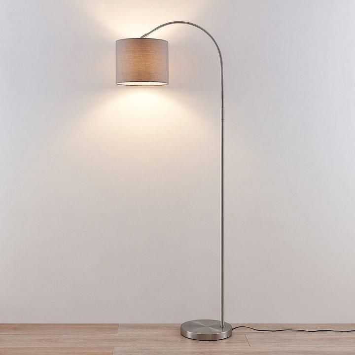 Immagine prodotto Lindby Lampada da terra Keriba, nichel/taupe (E27)