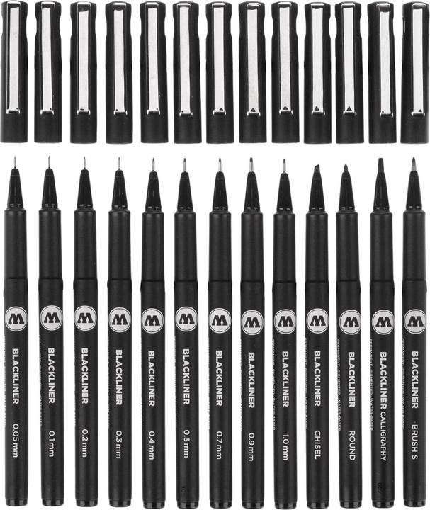 Molotow Blackliner Permanent Komplettset 13-teilig (Black, 13 x)