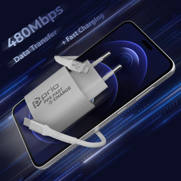 Produktbild prio Mfi Set (20W Dual Wall Charger + Lightning Kabel) weiss (15 W)