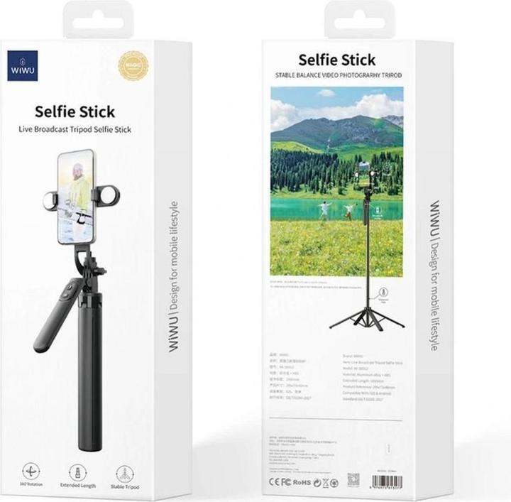 Actual product image Wiwu Selfie stick - Selfie Stick Wi-SE012 with Tripod Function and double LED light