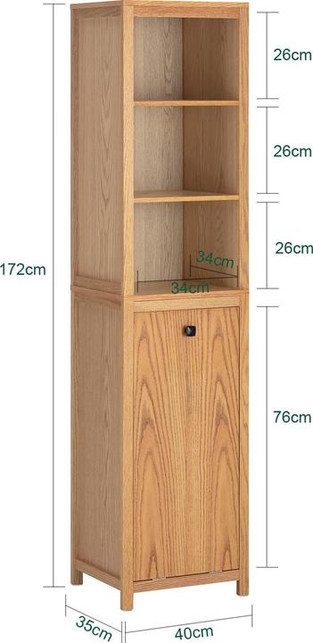 Produktbild SoBuy Badschrank schmal mit Wäschesack