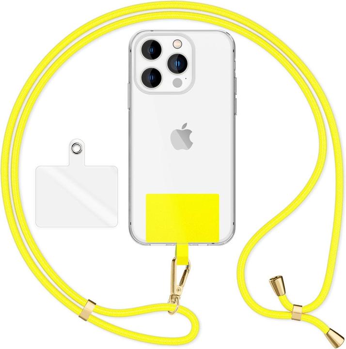 Produktbild Nalia Handyband + Pad für Hülle zum Umhängen, Karabinerhaken Anhänger aus Metall (gold)