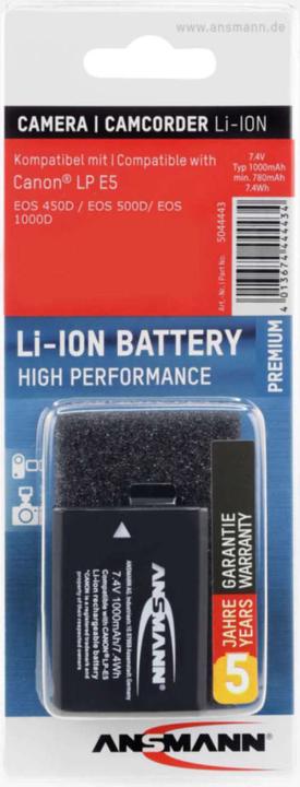 Actual product image Ansmann Canon LP-E5 Battery (Camera battery)
