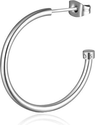 Sagapo S'Agapõ - Single steel round earrings Happy Ears SHEA16 - Diameter: 2.7 cm
