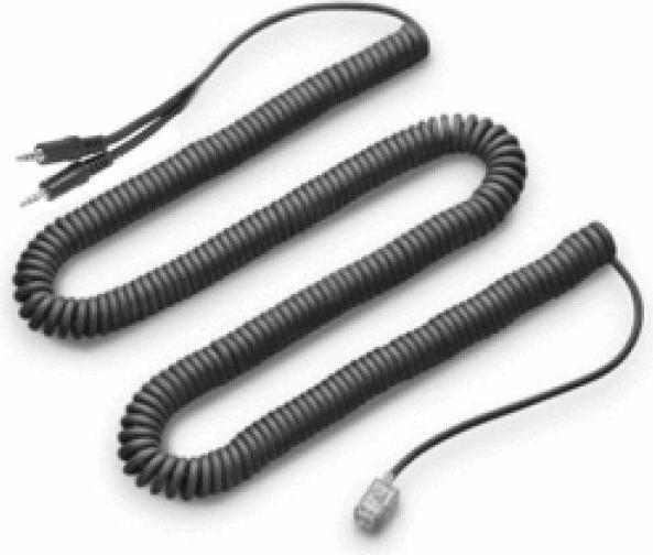 Actual product image Poly Adapter cable with 2 jack plugs 3.5mm to 4/4 Western plug e.g. for connection to the Sound...