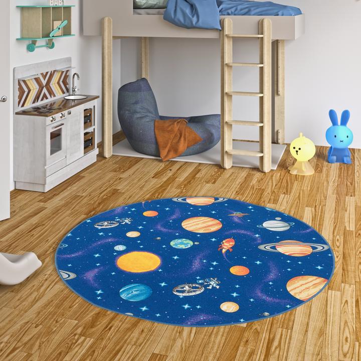 Actual product image Snapstyle Kinder Spiel Teppich Weltall Rund (200 x 200 cm)