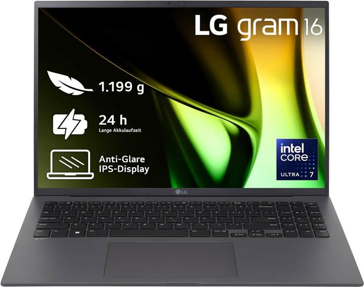Produktbild LG gram 16" Core Ultra 7 155H 16GB/1TB SSD Win11 grau 16Z90S-G.AA79G (15.98", Intel Core Ultra 7 155H, 16 GB, 1000 GB, DE)