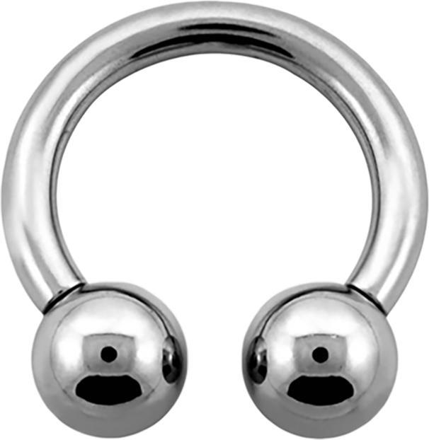 Star Piercing Circular Barbell Innengewinde silber mit zwei Kugeln (ohne Messing, Chirurgenstahl 316L)