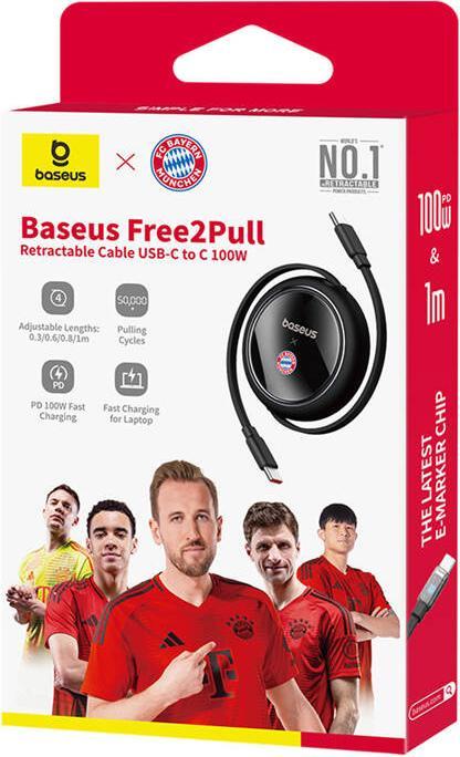 Produktbild Baseus USB-C to USB-C 100W Charging Cable (Black) Bayern Edition (1 m, USB 1.0, 100 W)