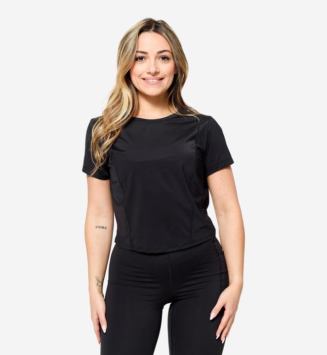 Actual product image Domyos T-Shirt Damen dehnbar atmungsaktiv - schwarz (L)
