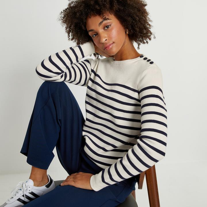 Produktbild La Redoute Collections Matrosenpullover aus Bio-Baumwolle (S)