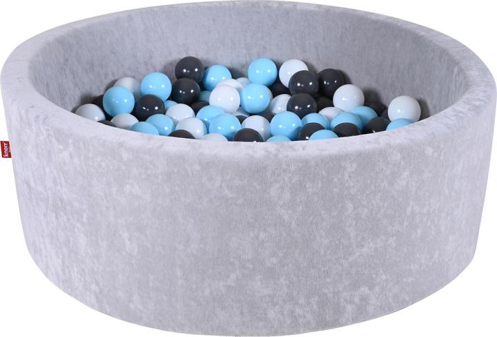 Knorrtoys Bällebad soft - "Grey" - 300 balls creme/grey/lightblue (ca. 6cm Durchmesser)