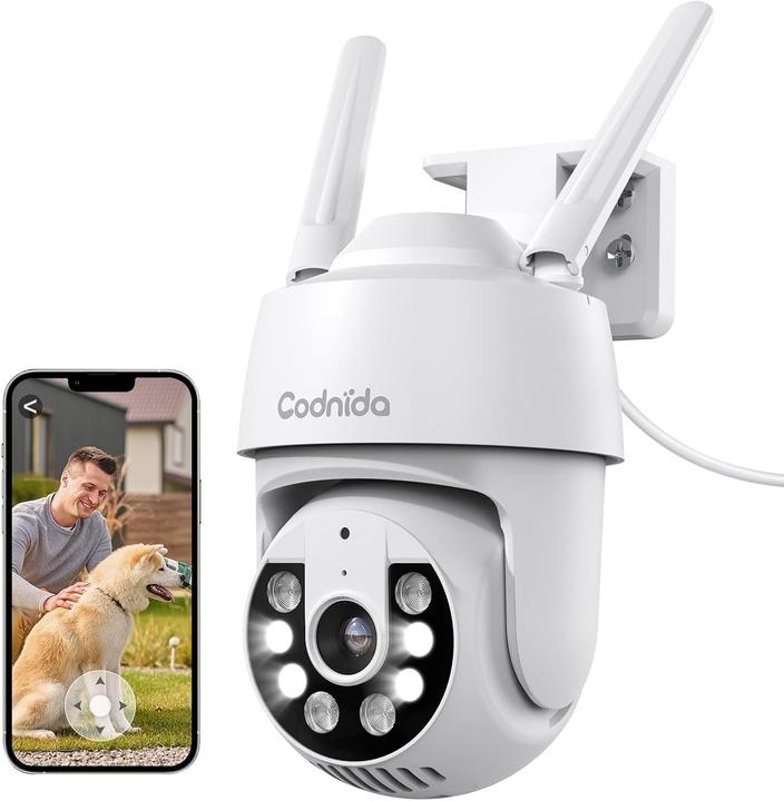 Actual product image Codnida 2K Aussenkamera mit 360°-Sicht & Alexa-Kompatibilität