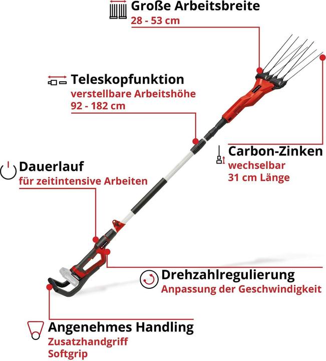 Image du produit Einhell 3411400 GE-FS 18/53 Li-Solo Cueilleur à fruits