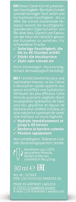 Nutritional values and ingredients Weleda 48h Hydration Cream Gel Tb 30ml (30 ml, Face gel)