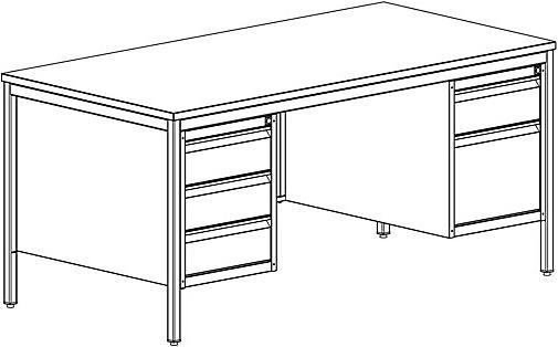 Produktbild eurokraft basic Meisterschreibtisch, lichtgrau (160 cm, 80 cm)