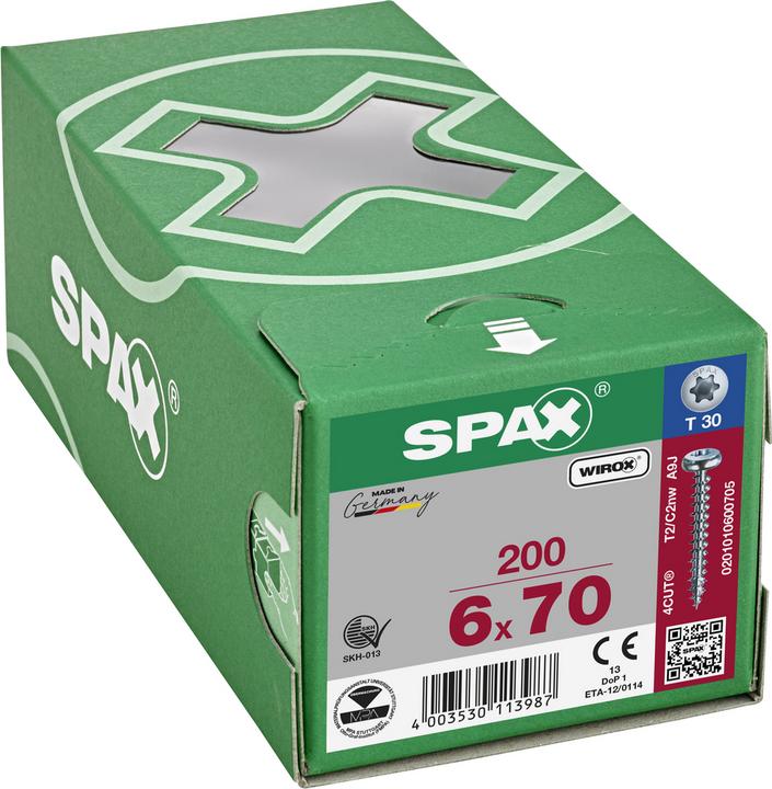 Actual product image Spax SP-Schrauben PH, verz, TX, 6,0/70mm (200 Screws per piece)