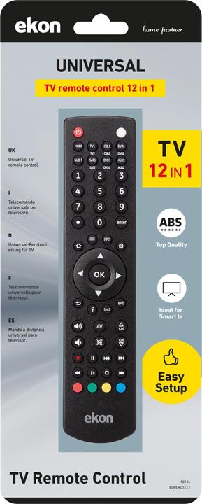 Produktbild Ekon Universal 12-in-1 multi-brand remote control (Universal Fernbedienung)