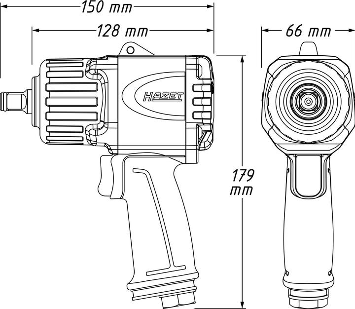 Produktbild HAZET Twin Turbo Schlagschrauber 9012TT ∙ Lösemoment maximal: 2200 Nm ∙ Vierkant 12,5 mm (1/2 Zoll)… (Druckluft)