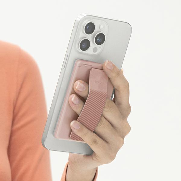 Produktbild Uniq Heldro ID magnetyczny portfel z podpórką i opaską różowy/blush pink