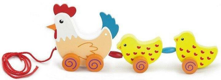 Actual product image Viga Toys Pulling animal hen with 2 chicks