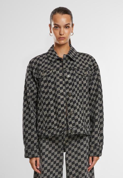 Actual product image Urban Classics Ladies 80's Oversized Laser Printed Denim Jacket - 166871 (S)