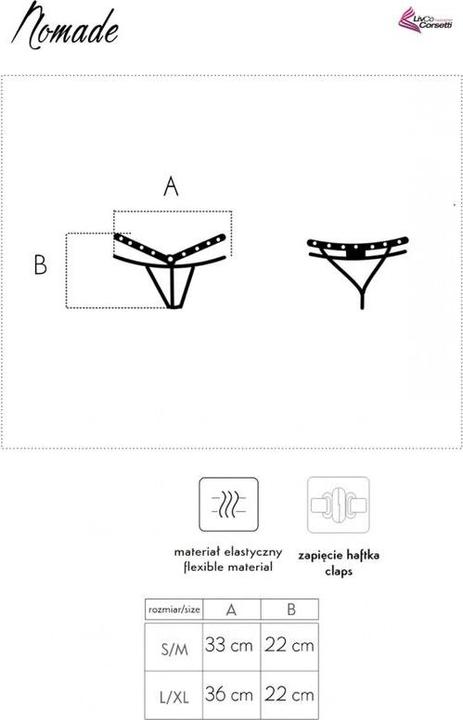 Image du produit LivCo Corsetti Fashion Nomade Thong Crotchless Noir (M)