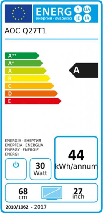 Label énergétique AOC Q27T1 (2560 x 1440 pixels, 27")