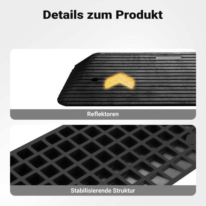 Produktbild Wiltec Schwellenrampe Gummi 902x457x76mm Rampe 50t Auffahrrampe Rollstuhl Auto