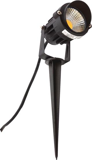 Actual product image Lumina Swiss LED Garden Spot 6W 2700K black with 5m cable (500 lm, IP65)