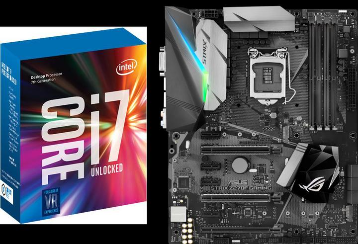 Produktbild Intel i7 7700K + ASUS STRIX Z270F Gaming