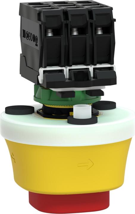 Image du produit Schneider Electric XB5AS84W3B41 Bouton d'arrêt d'urgence à encastrer, pour arrêt d'urgence 24V 6A 1NO, 2NC I