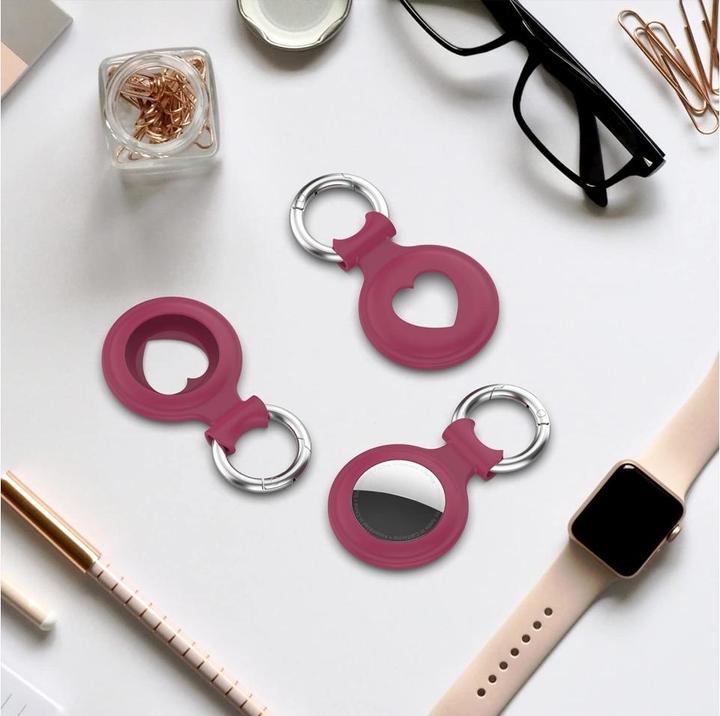 Actual product image Screenguard Apple Airtag Liquid Silikon Heart Case mit Anhänger