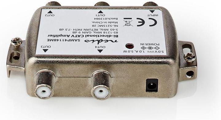 Actual product image Nedis CATV amplifier Gain dBi (with antenna cable): 9 dB 85-1218 MHz Number of outputs: 4 (9 dB, Antenna cable)