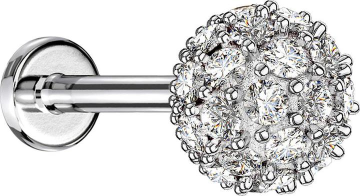 Immagine prodotto Star Piercing Micro labret filo interno argento multi sfera di cristallo (Ottone)