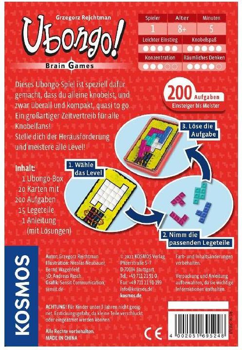 Productafbeelding Kosmos Ubongo Hersenspelletjes (Duits)