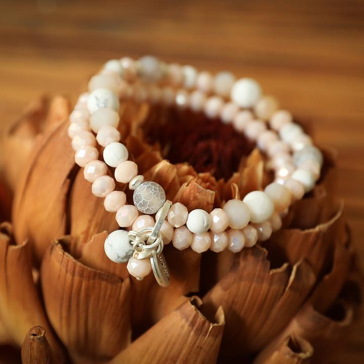 Immagine prodotto Andreani Bracciale con amazzonite autentica (80 cm, Pietre, Nude, Vetro, Marrone, Metallo)