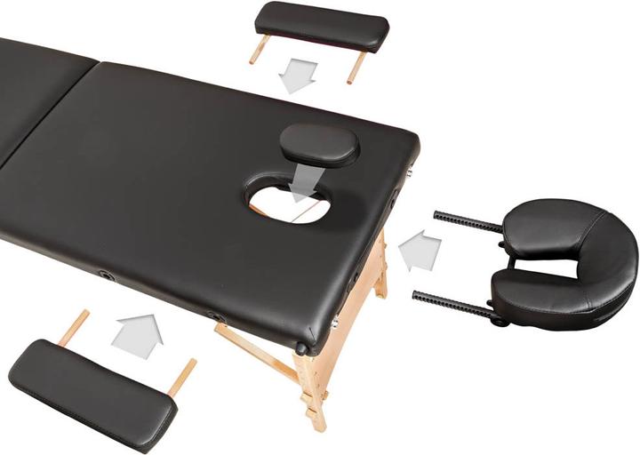 Produktbild tectake 2 Zonen Massageliege-Set Freddi mit 5cm Polsterung, Rollen und Holzgestell
