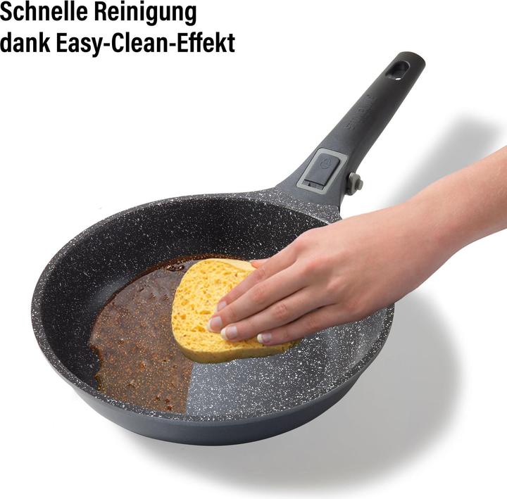 Produktbild Stoneline Imagination PLUS Kochgeschirr-Set, 8-tlg., mit abnehmbaren Griffen (Pfannenset + Topfset, Gusseisen)