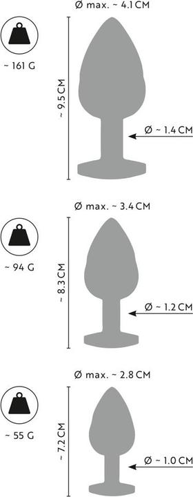 Actual product image Anos Metal butt plug set