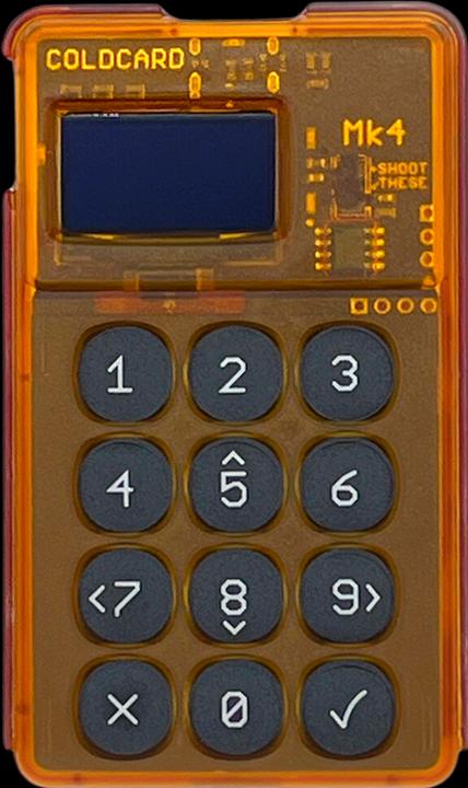 Actual product image Coinkite Coldcard Mk4 - Orange (Bitcoin)