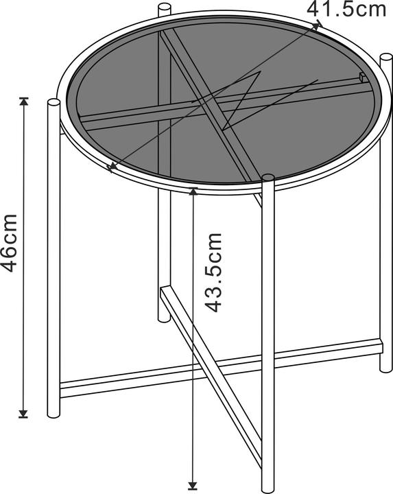 Image du produit En.Casa Ensemble de tables basses Lier 2 pièces plateau en verre noir