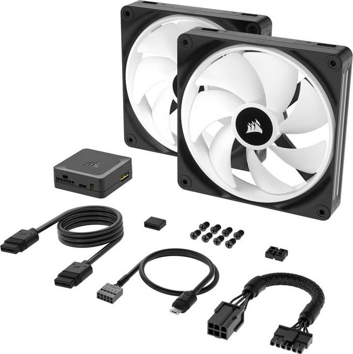 Image du produit Corsair Ventilateur iCUE LINK QX140 RGB 140 mm PWM (noir, kit de démarrage) (140 mm, 2 x)