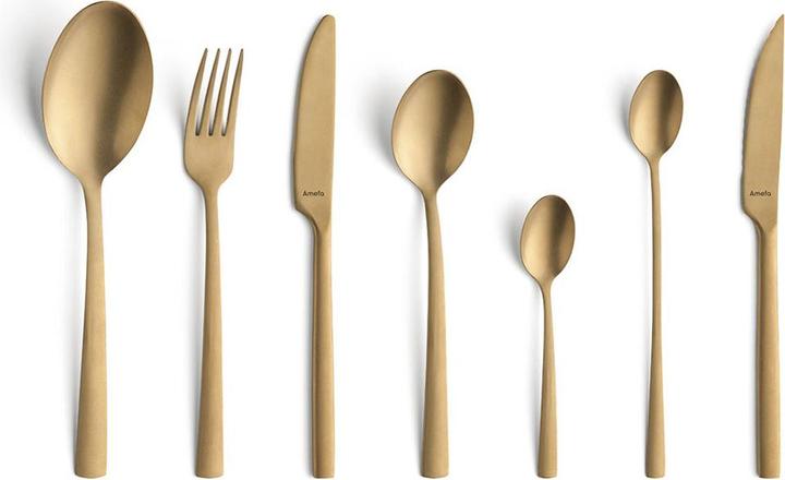 Produktbild Amefa Manille 9035 - 42-teiliges All-you-need-Set - Goldsatiniertes Finish (42 Stück, Besteck Set)