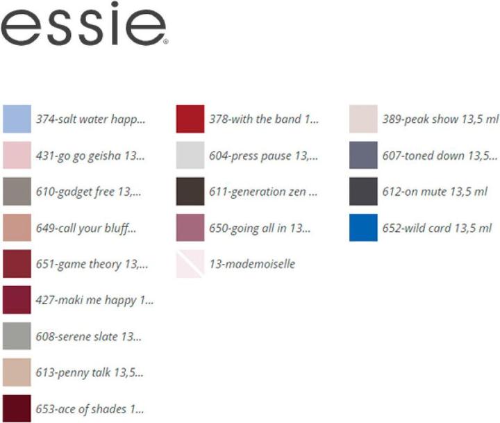 Nährwerte und Zutaten Essie Nail Color (3 Marshmallow, Farblack)